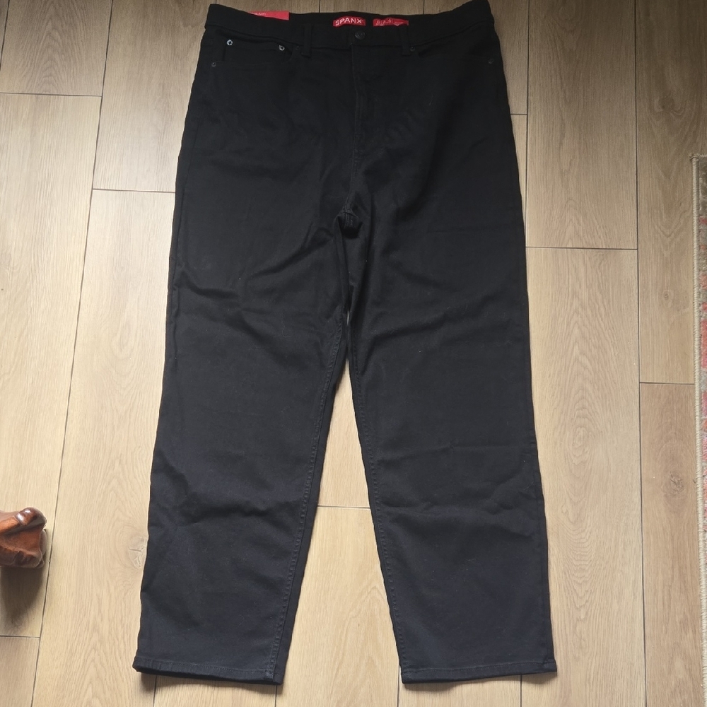 NWT SPANXsculpt™ ReDefine Denim Slim Straight Jeans In Black Sz 22
